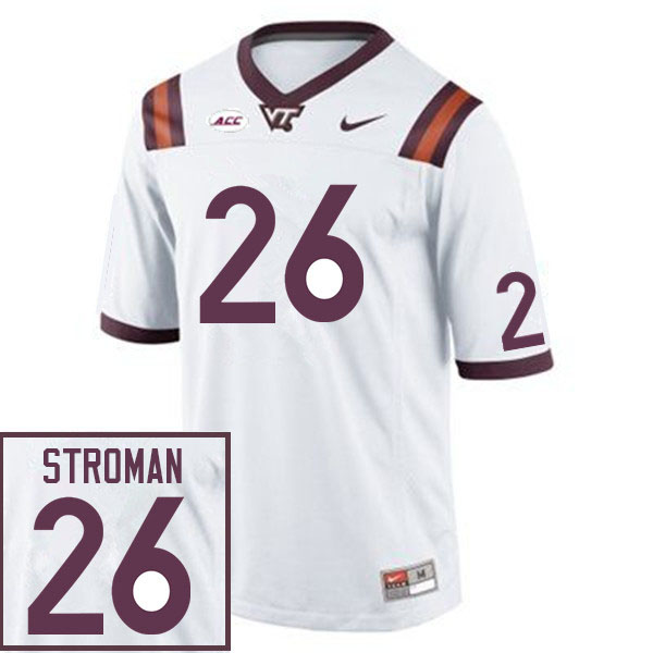 Men #26 Jalen Stroman Virginia Tech Hokies College Football Jerseys Sale-White - Click Image to Close